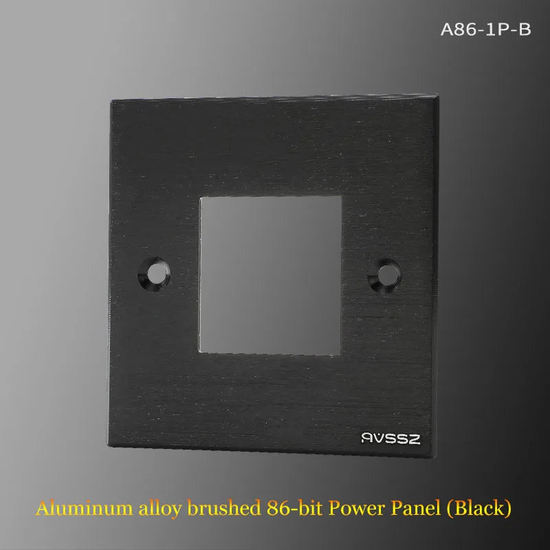 86 Panel Power Box Module - D Type 1/2/3/4 Hole Brushed Matte Blank Plate for XLR HDMI USB BNC VGA RJ45 Connections