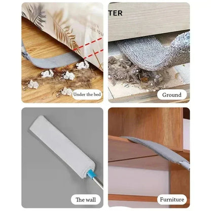 Telescopic Long Handle Broom — Microfiber Dust Brush for Home Blinds, Easy-to-Use Household Cleaning Tool