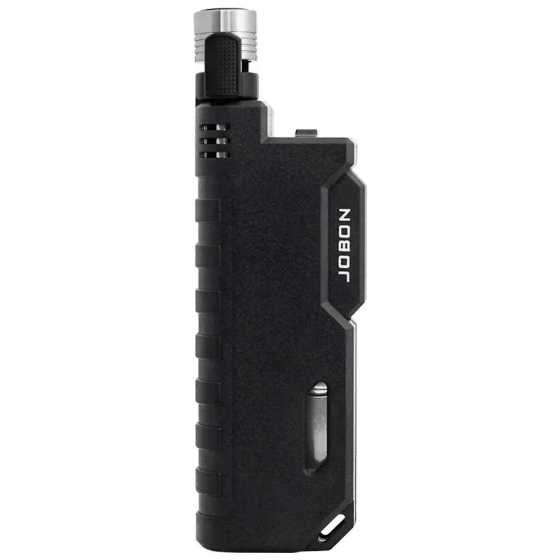 JOBON Outdoor Camping Blue Flame Lighter — Retractable Lever Ignition with Visual Window, Windproof Gadget for Men