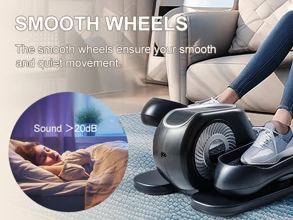 Under Desk Elliptical Machine – Leg Exerciser with Remote Control & 12 Speeds, Quiet Elliptical Trainer