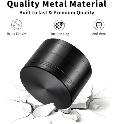 2.5" (63mm) 4-Layer Metal Herb Grinder — Zinc Alloy Tobacco & Spice Crusher for Smoking Accessories