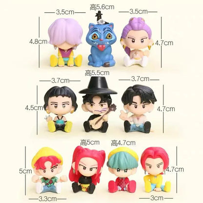 Q Version 10pcs Kpop Demon Hunters Action Figures – Tiger, Rumi, Mira & Zoey Collectible Dolls for Fans