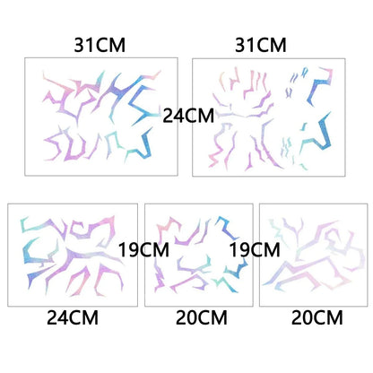 5pcs Laser Kpop Demon Hunters Rumi Kang Temporary Tattoo Set – Face & Body Tattoo Stickers for Halloween Party Gifts