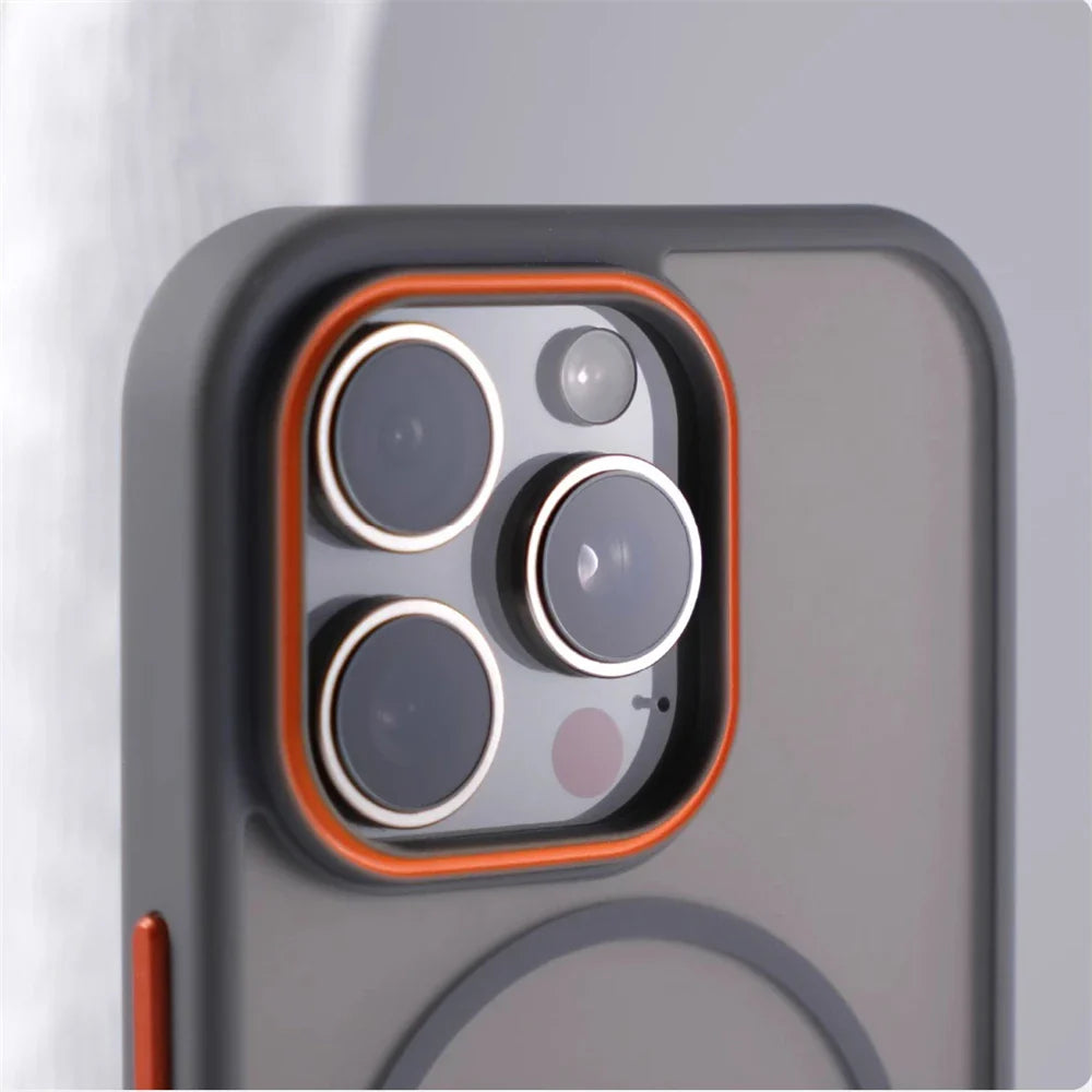 Luxury Matte Translucent MagSafe Case — Shockproof Wireless Charging Cover for iPhone 12–17 Pro/Max/Plus
