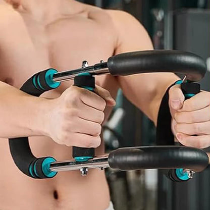 Twister Arm Exerciser — Adjustable Foam Handle Spring Workout Bar for Forearm, Triceps & Chest Training