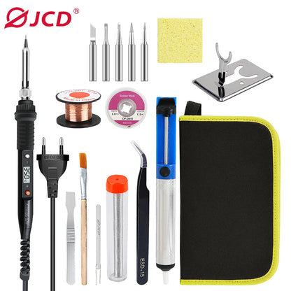 JCD 60W/80W Electric Soldering Iron – Adjustable Temperature with Digital Display for Welding & Repair