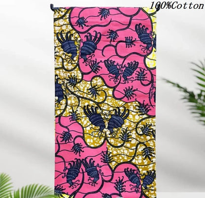 African Ankara Wax Print Fabric - 100% Cotton Batik Material for Sewing & Wholesale 6 Yards