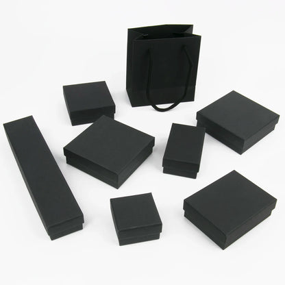 Black Square Jewelry Gift Box Organizer — Display & Packaging for Rings, Earrings, Necklaces, Bracelets, Brooches
