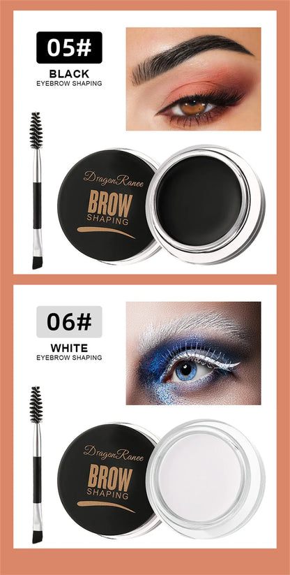 Matte Brown & Black Eyebrow Cream – 3D Natural Tint, Waterproof Gel Wax, Long-Lasting Eyebrow Enhancer