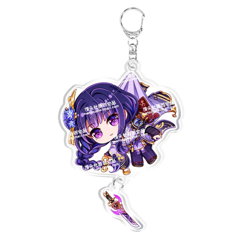 Genshin Impact Keychain – Acrylic Figure & Metal Holder Key Ring for Kids, Girls & Men