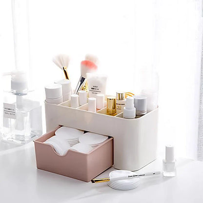 Multifunctional Nail & Cosmetic Storage Box - Cotton Swab, Accessories & Jewelry Organizer for Desktop