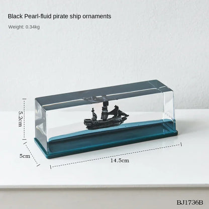 Going Merry Floating Ship Figure - Liquid Drift Boat Decor Inspired by Thousand Sunny for Home Display & Gifts