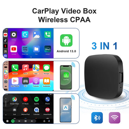 2025 CarPlay Smart AI Box — Wireless Android CarPlay & Android Auto Adapter with Netflix, YouTube & 5G WiFi