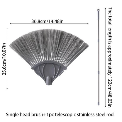 2-in-1 Telescopic Cleaning Pole - Extendable 5M Stainless Steel Duster & Spider Web Remover