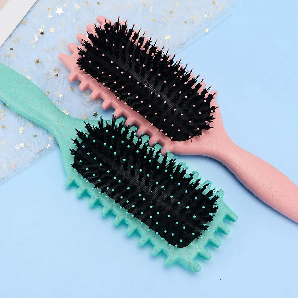 Salon Curly Hair Styling Brush – Detangling & Shaping Tool for Men’s and Women’s Curls