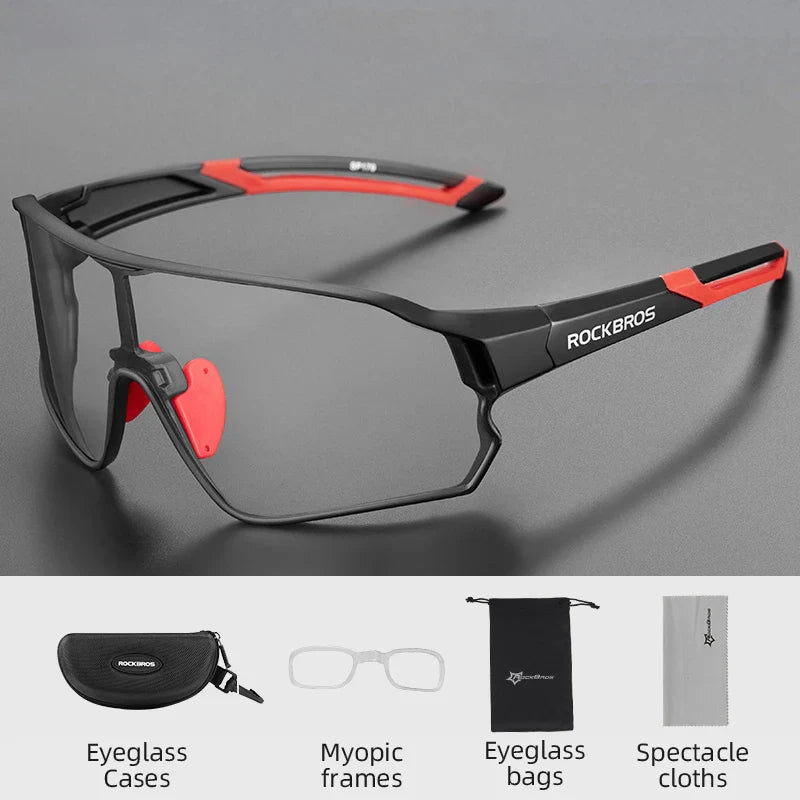 ROCKBROS MTB/Road Bike Glasses – UV400 Polarized Photochromic Cycling Eyewear