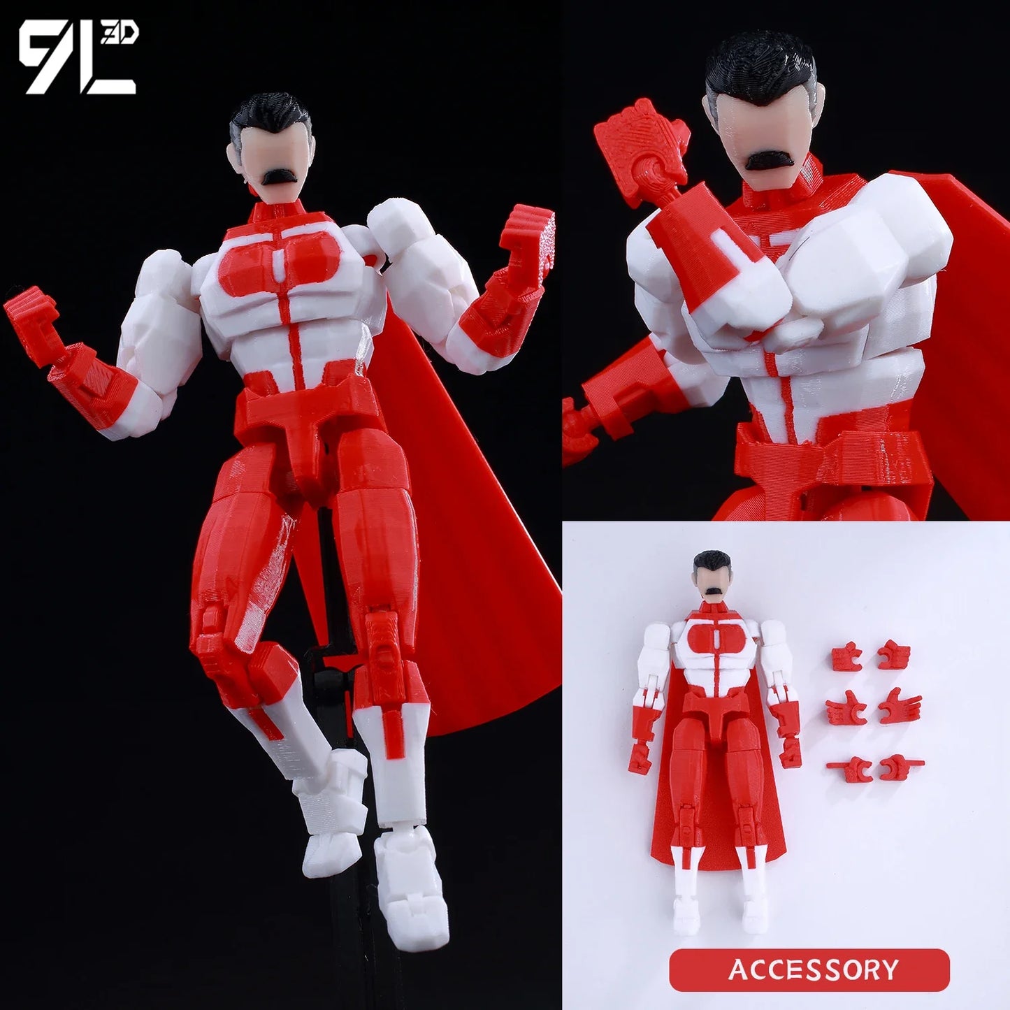 9L3D Lucky13 T13 Action Figures — 3D Printed Deadpool, Wolverine, Batman, Spider-Man & Venom Anime Model Toys, Collectible Gift