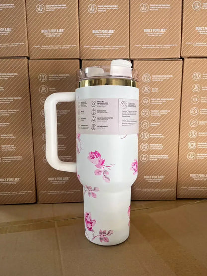 Stainless Steel Travel Mug with Straw Lid – 30oz/40oz Vacuum Insulated Car Cup, Double Wall Iced Thermal Tumbler
