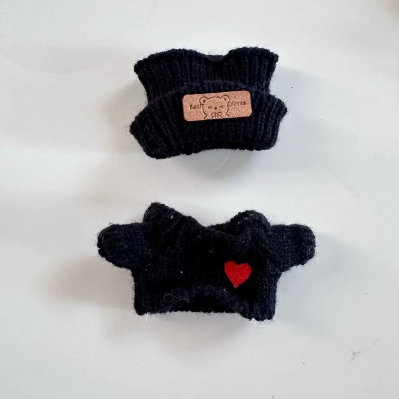 17cm Labubu Doll Clothes — Monster Outfit with Hat, Love Sweater & Casual Shoes for Sitting Party Accessories