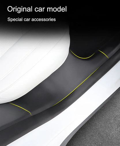 Rear Door Sill Protective Pad for Tesla Model Y – Anti-Kick Threshold Guard Cover Strip, Original Fit Accessories