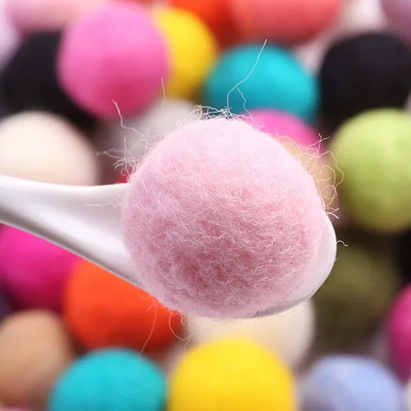 Round Wool Felt Balls - 20mm Mixed Color Pom Poms for DIY Crafts Home Decoration 10pcs Pack