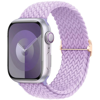 Braided Solo Loop Apple Watch Ultra Band – Elastic Nylon Sport Bracelet for iWatch SE, Series 3–9 (38mm–49mm) Strap