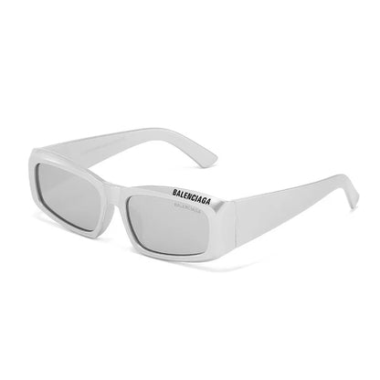 New Small Oval White Frame Sunglasses – Unisex UV400 Punk Street Style Shades for Men & Women