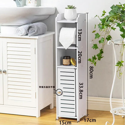 Bathroom Floor-to-Ceiling Storage Rack - Multi-Layer Toilet Organizer Cabinet for Space-Saving Storage
