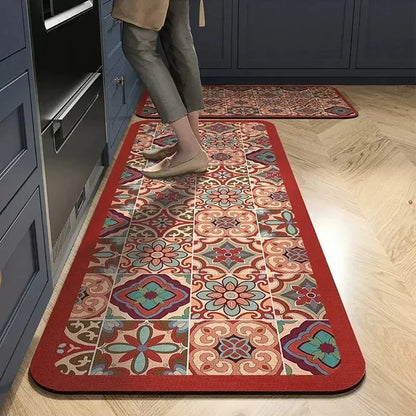 Absorbent Non-Slip Kitchen Mat – Printed Area Rug for Hallway, Living Room, Bedroom & Entrance