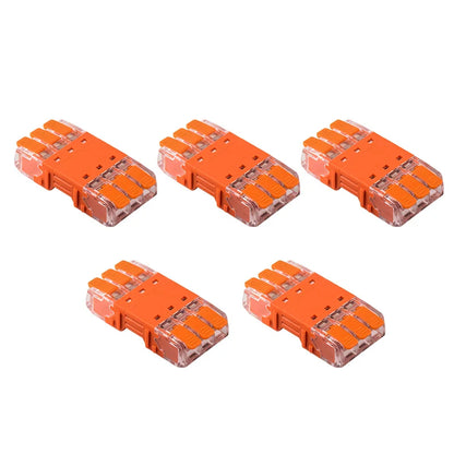 5Pcs Quick Lever Wire Connectors – 2/3/4 Pin CMK642 Compact Plugable Terminal Blocks, Universal Male Female Electrical Splicing Connectors