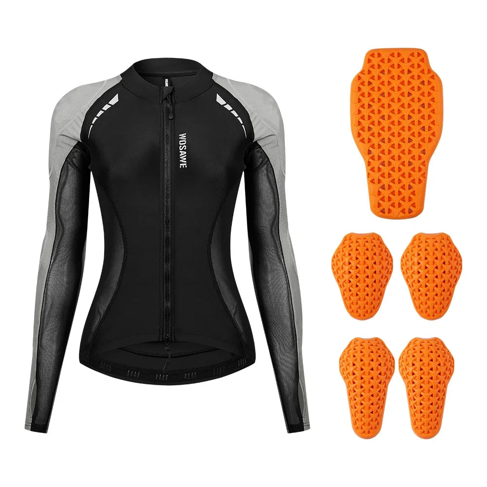 WOSAWE Women Motorcycle Jacket - CE Certified Protective Racing Gear Reflective Motocross Downhill Riding Clothing