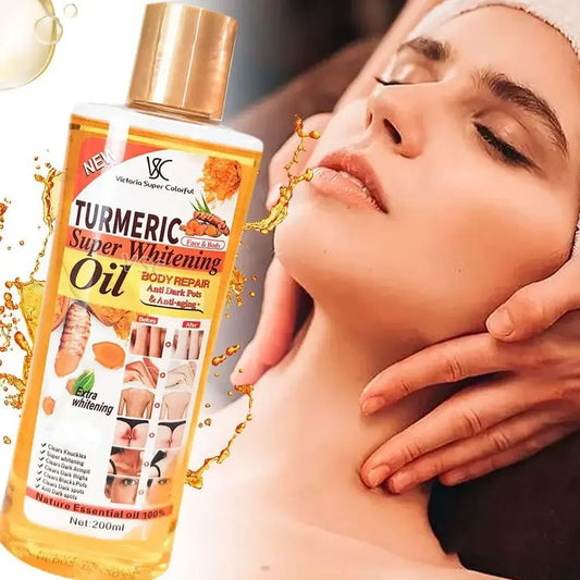 Turmeric Essential Oil 200ml - Moisturizing Facial & Body Massage Oil for Aromatherapy and Skin Care
