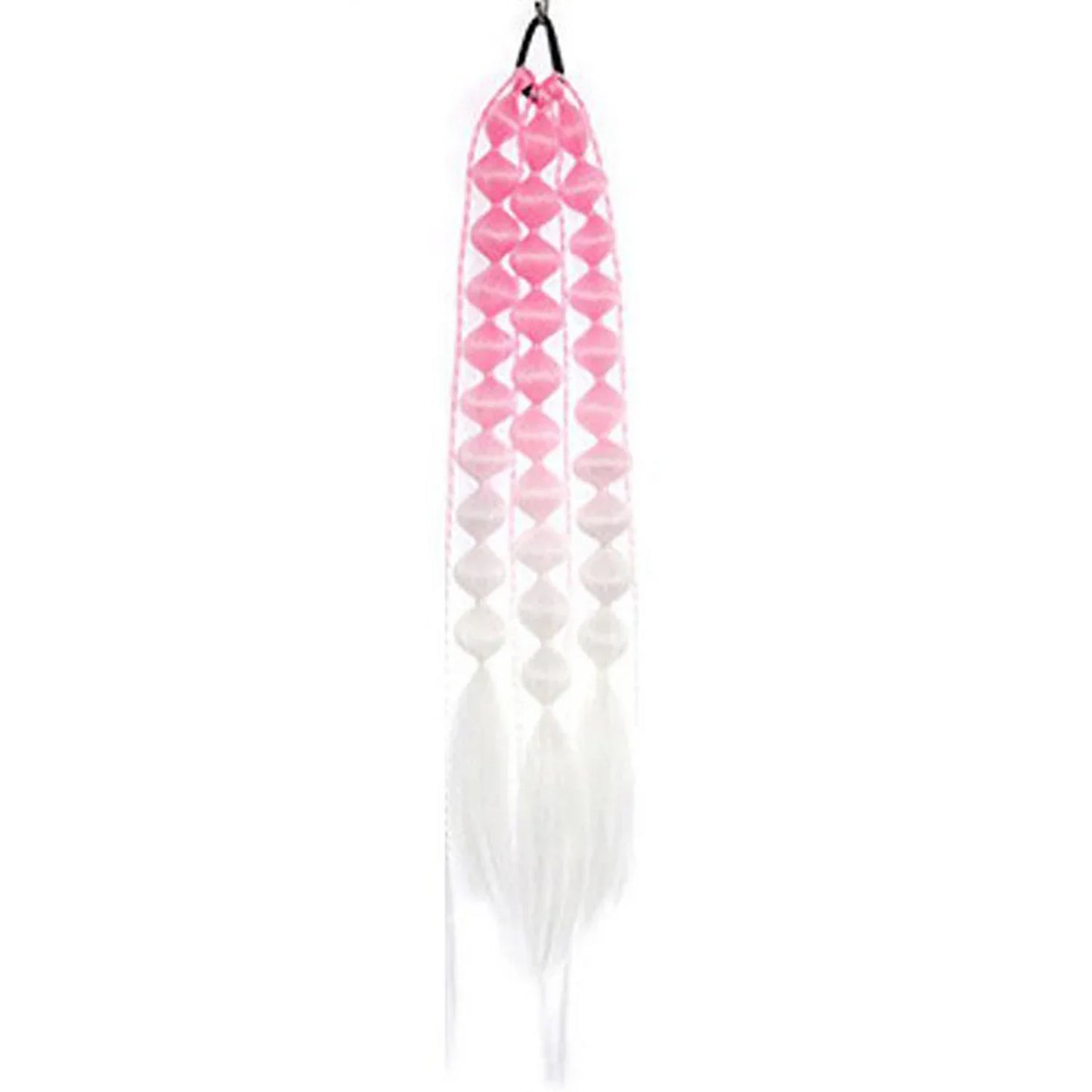 Colorful Bubble Braid Ponytail Extension – Long Lantern Braided Synthetic Hairpiece with Tie