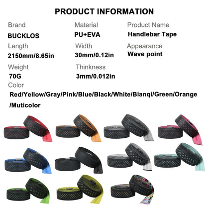 BUCKLOS Road Bike Handlebar Tape – Soft PU EVA Anti-Slip Shock-Absorbing Grip for Gravel and Cycling