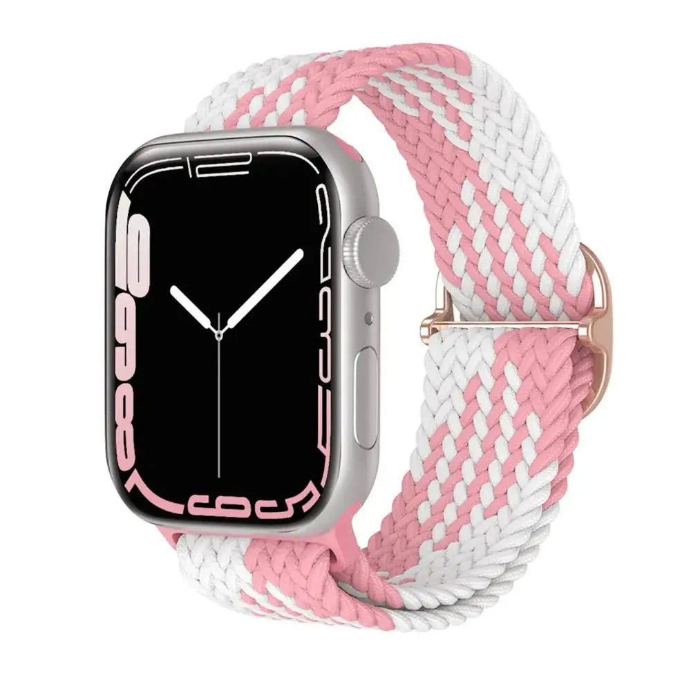 Braided Solo Loop Apple Watch Ultra Band – Elastic Nylon Adjustable Sport Bracelet Strap for iWatch SE, Series 3–9 (38mm–49mm)