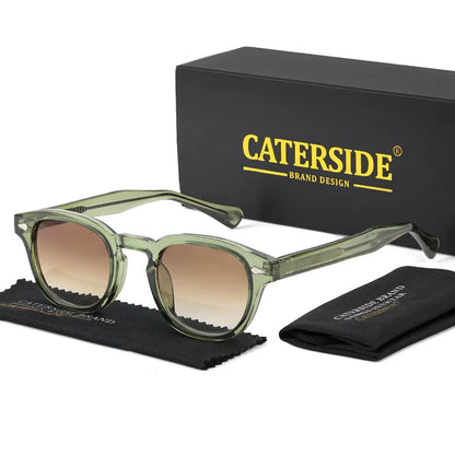CATERSIDE Retro Round Sunglasses — Luxury Punk Pin Temple Shades for Men & Women, Sports, Leisure & Party UV400 Eyewear