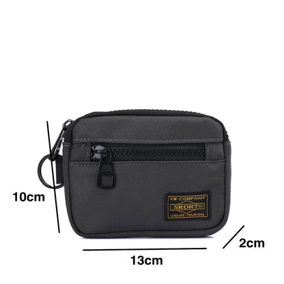 Casual Men's Canvas Coin Purse – Retro Zipper Wallet & Key Holder Small Money Bag for Youth