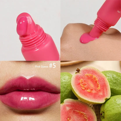 Summer Lip Balm Gloss - Moisturizing Vanilla Mint Scented Transparent Lip Oil Makeup