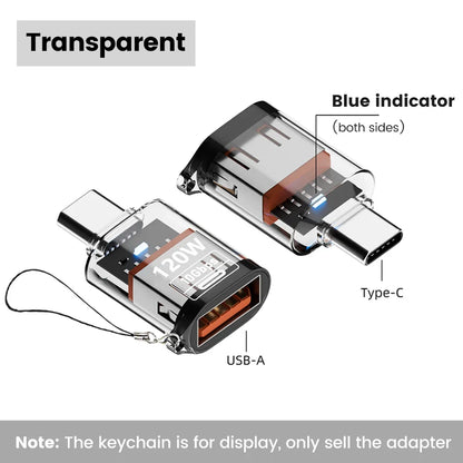 Olaf 120W USB-C OTG Adapter - USB 3.2 Type-C Fast Charging Connector for iPhone 15 16 MacBook iPad & Android Devices