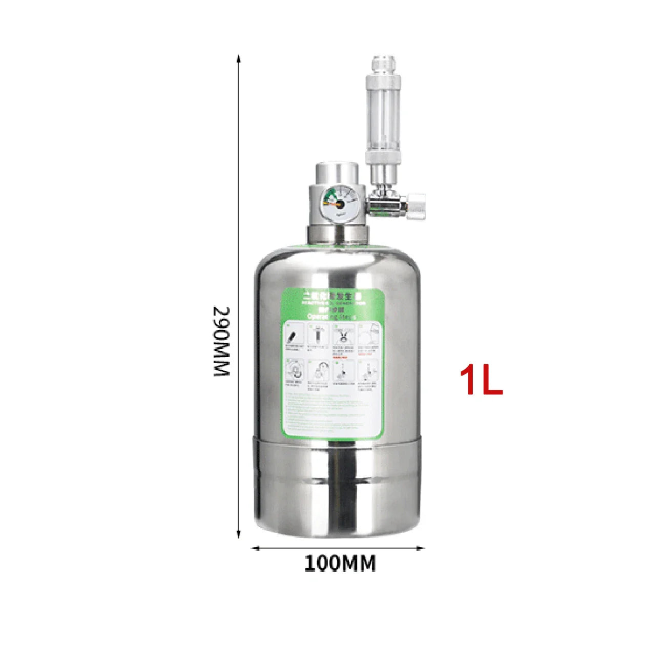 Aquarium CO2 Generator System Kit – Stainless Steel CO2 Cylinder & Carbon Dioxide Reactor for Plants & Fish