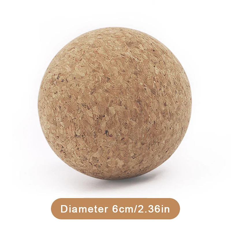 Cork Massage Ball — Back & Foot Myofascial Therapy for Muscle Relaxation, Tension Release & Trigger Point Massage