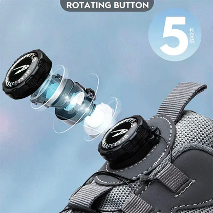 Rotating Button Safety Shoes for Men – Anti-Smash, Anti-Puncture Work & Security Protective Boots, Fashion Sport Design