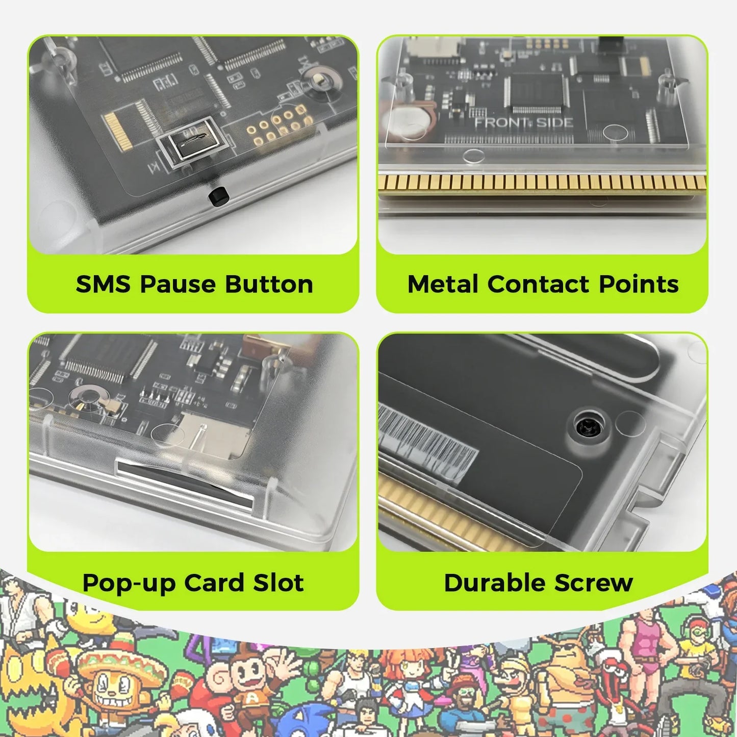 Mega EverDrive V3 Pro Game Cartridge - 3000-in-1 Flash Card for Sega Genesis Mega Drive with 4GB TF Card