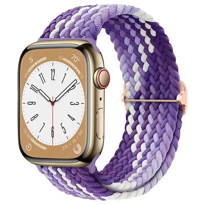 Braided Solo Loop Apple Watch Ultra Band – Elastic Nylon Sport Bracelet for iWatch SE, Series 3–9 (38mm–49mm) Strap