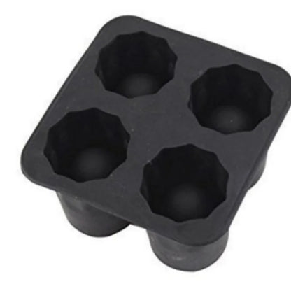 Silicone Ice Cube Mold – 4-Hole Round Press Ice Block Maker for Whiskey, Beer & Drinks | Reusable Cup-Shaped Ice Tray Kitchen Tool