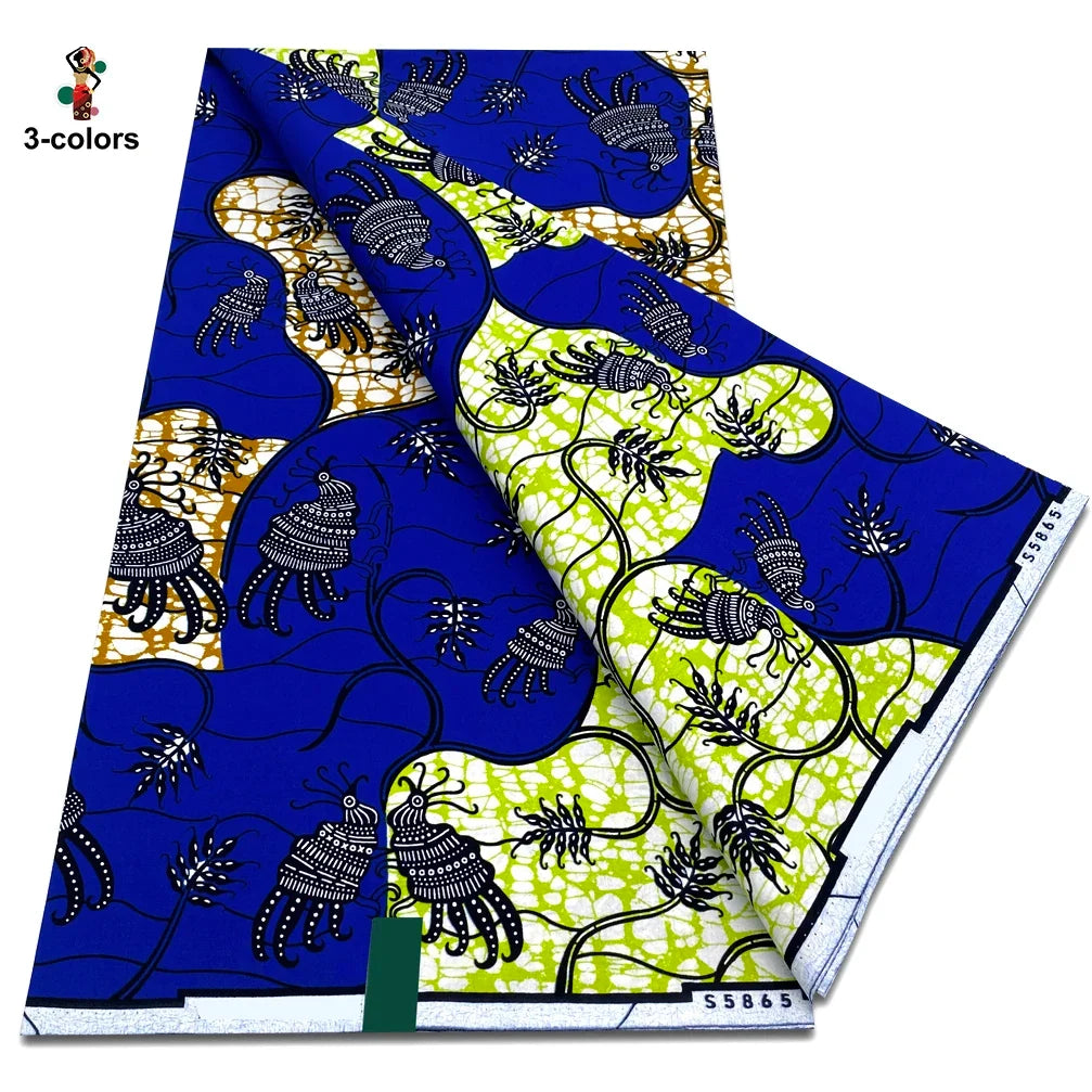 African Ankara Wax Fabric - 100% Cotton Soft Pink Pagne Fashion Print