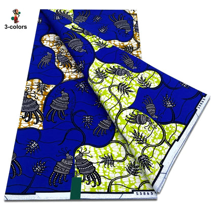 2026 Original African Wax Print Fabric - 100% Cotton Nigerian Ankara Batik Soft Pagne Material