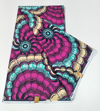 African Real Wax Print Fabric - 100% Cotton Nigerian Ankara Sewing Material for Party Dresses