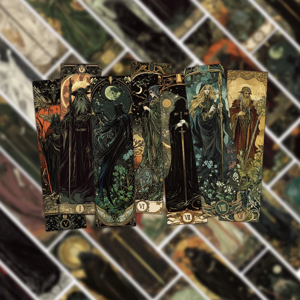Gothic Dark Wizard Bookmarks 30/60PCS - Creative Decorative Reading Cards for Books & DIY Crafts