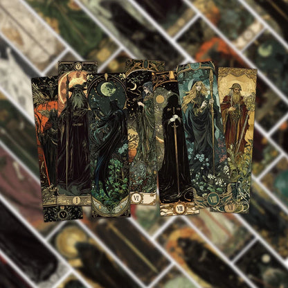 Gothic Dark Wizard Bookmarks 30/60PCS - Creative Decorative Reading Cards for Books & DIY Crafts